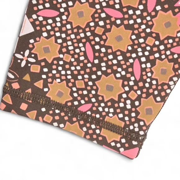 Aerie Women's Leggings with Pink and Brown Geometric Pattern Size L EUC - Picture 8 of 16